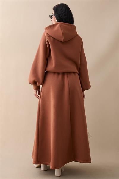 Balon Kol Sweat Etekli Camel Takım