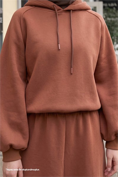 Balon Kol Sweat Etekli Camel Takım