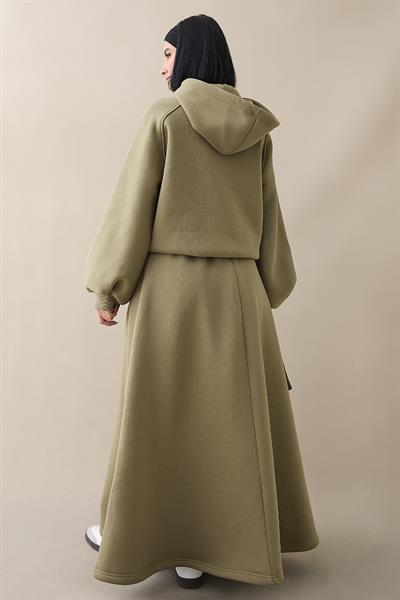 Balon Kol Sweat Etekli Haki Takım