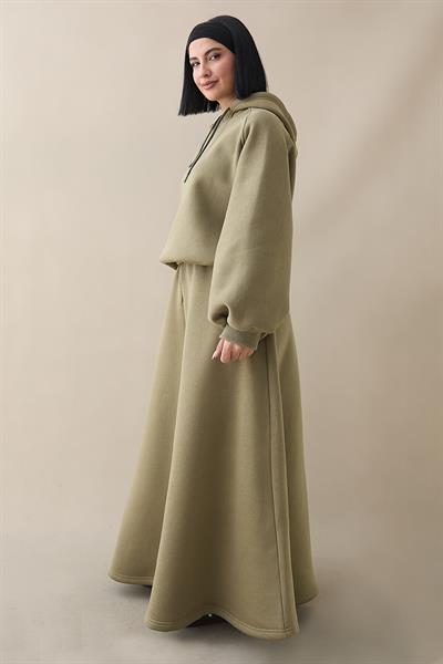 Balon Kol Sweat Etekli Haki Takım