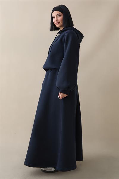 Balon Kol Sweat Etekli Lacivert Takım