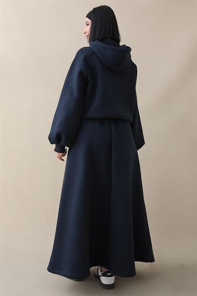 Balon Kol Sweat Etekli Lacivert Takım