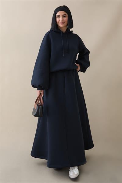 Balon Kol Sweat Etekli Lacivert Takım