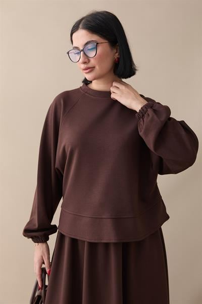 Basic Biyeli Etekli Takım Acı Kahve