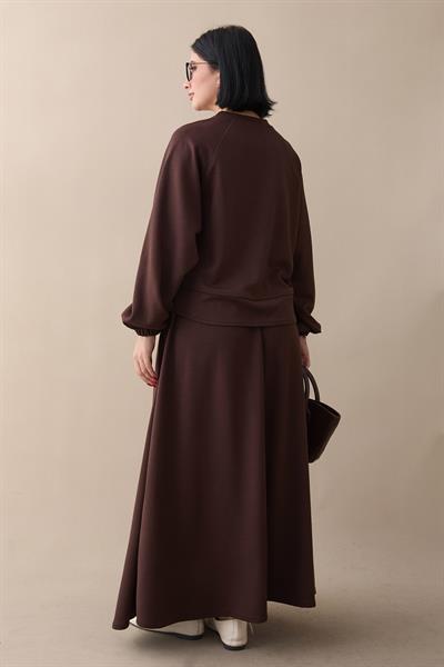 Basic Biyeli Etekli Takım Acı Kahve