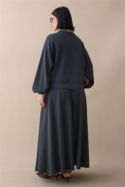 Basic Biyeli Etekli Takım Füme