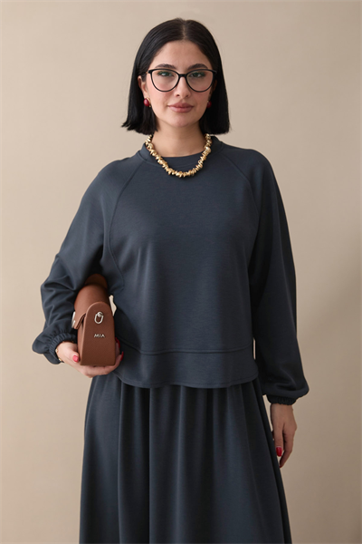 Basic Biyeli Etekli Takım Füme