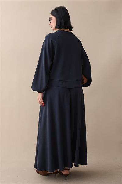 Basic Biyeli Etekli Takım Lacivert