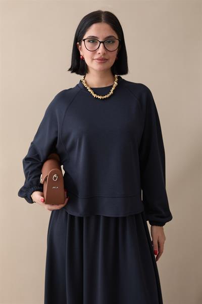 Basic Biyeli Etekli Takım Lacivert