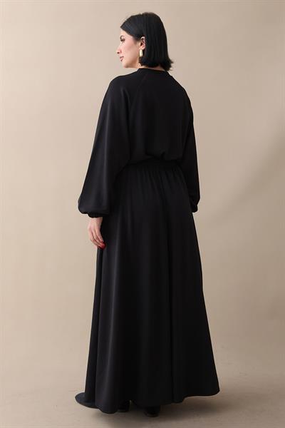 Basic Biyeli Etekli Takım Siyah