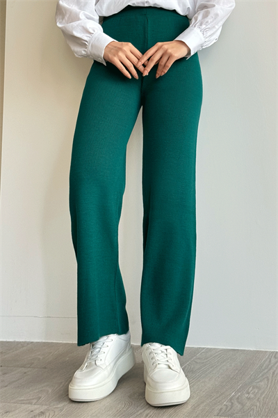 Basic Petrol Yeşili Triko Pantolon