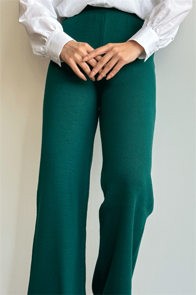 Basic Petrol Yeşili Triko Pantolon
