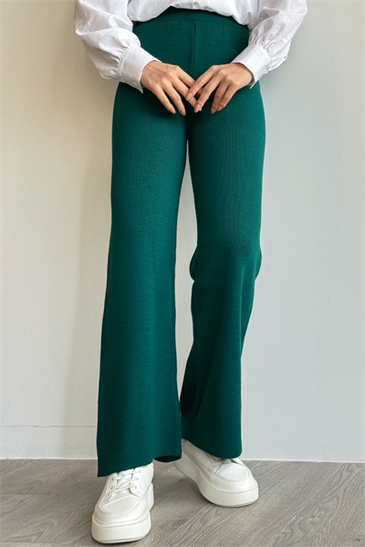 Basic Petrol Yeşili Triko Pantolon