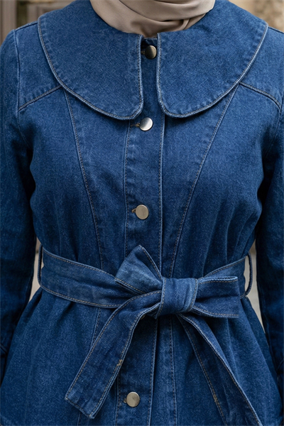 Bebe Yaka Etekli Mavi Kot Takım