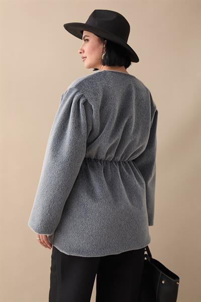 Beli Lastikli Kaşe Antrasit Kaban