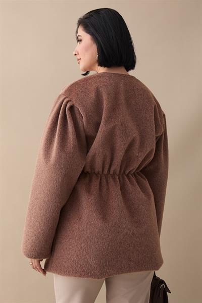 Beli Lastikli Kaşe Kahverengi Kaban