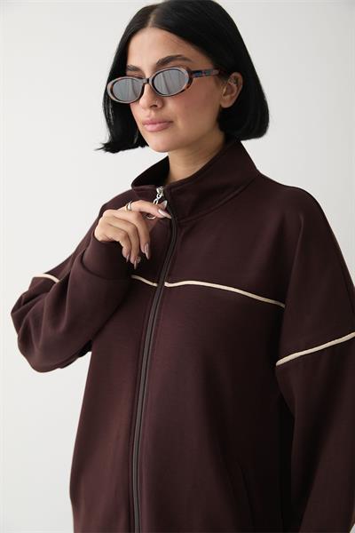 Biye Detay Fermuarlı Acı Kahve Oyşo Takım