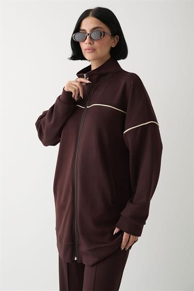 Biye Detay Fermuarlı Acı Kahve Oyşo Takım