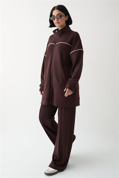 Biye Detay Fermuarlı Acı Kahve Oyşo Takım