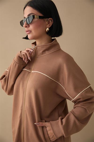 Biye Detay Fermuarlı Camel Oyşo Takım