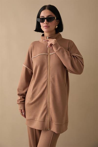 Biye Detay Fermuarlı Camel Oyşo Takım