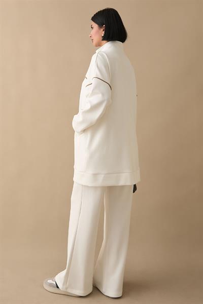 Biye Detay Fermuarlı Ekru Oysho Takım