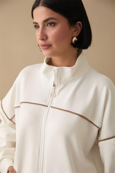 Biye Detay Fermuarlı Ekru Oysho Takım