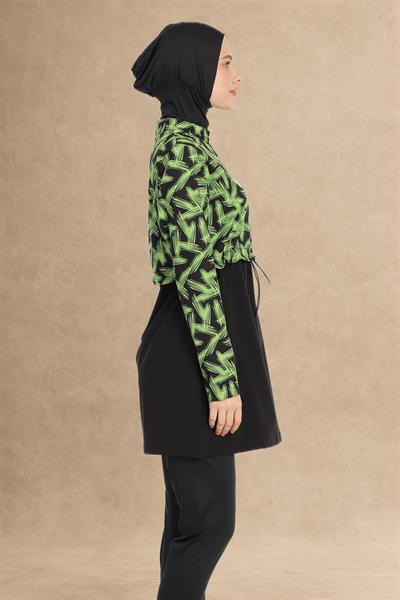 Bolerolu 4 Parça Siyah Tesettür Mayo 6220A