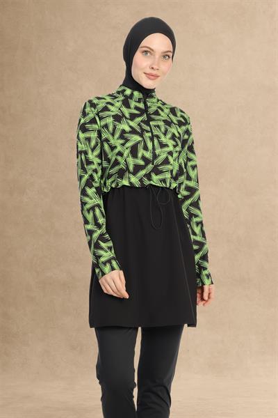 Bolerolu 4 Parça Siyah Tesettür Mayo 6220A