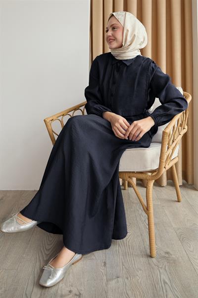 Bolerolu Bağlamalı Siyah Elbise