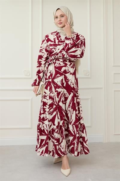 Bolerolu Viskon Takım Bordo