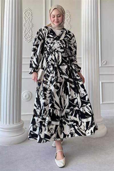 Bolerolu Viskon Takım Siyah