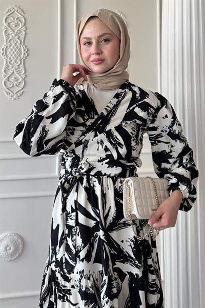 Bolerolu Viskon Takım Siyah