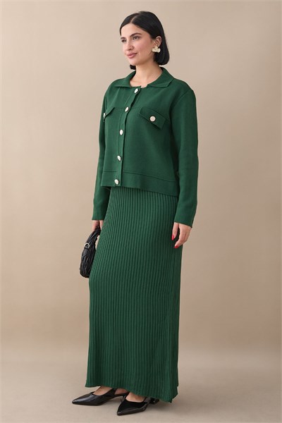 Blazer Dress Emerald Knit Set