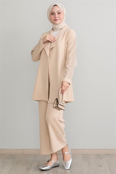 Ceketli İncili Detay Taş Takım