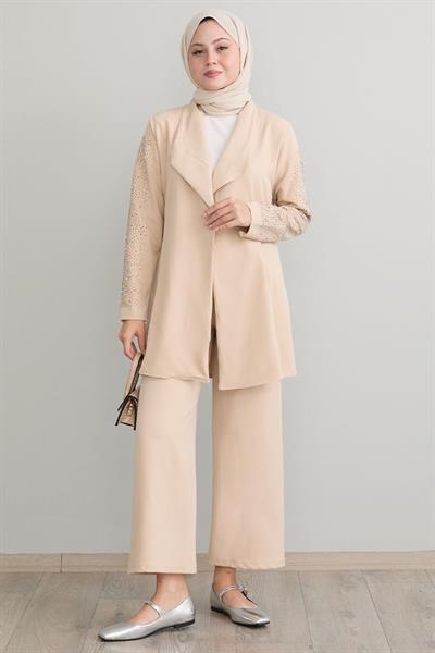 Ceketli İncili Detay Taş Takım