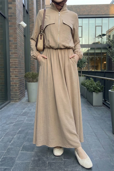 Cep Kapak Detaylı Fermuarlı Taş Modal Takım