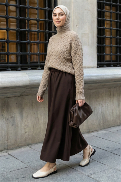 Cepli Kloş Duble Acı Kahve Etek