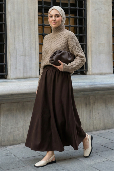 Cepli Kloş Duble Acı Kahve Etek