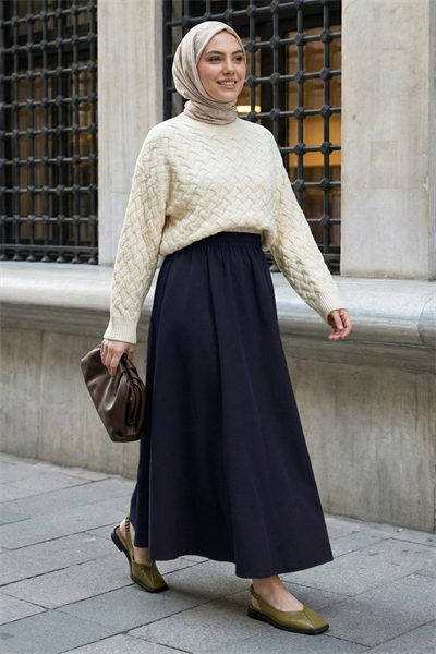 Cepli Kloş Duble Lacivert Etek