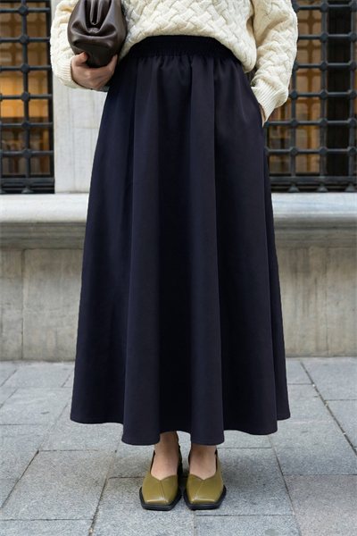Cepli Kloş Duble Lacivert Etek
