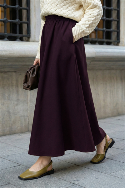 Cepli Kloş Duble Mürdüm Etek