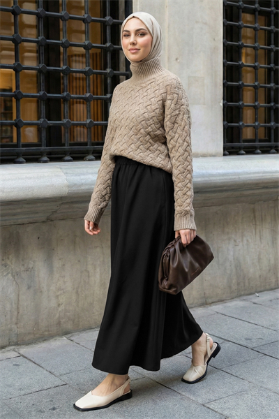Cepli Kloş Duble Siyah Etek