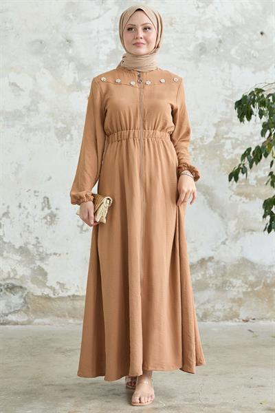 Çiçek İnci Robalı Lastikli Camel Ferace