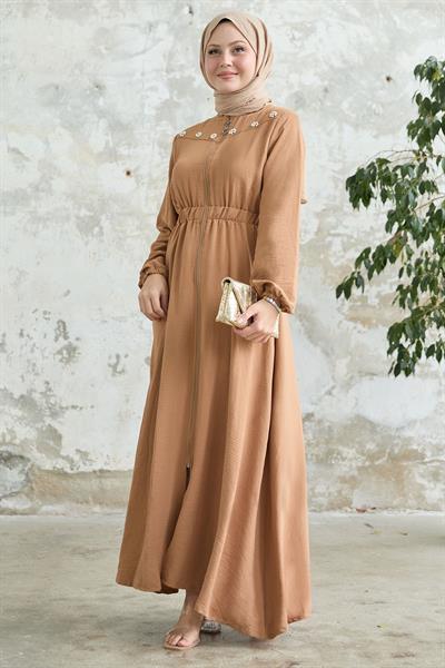 Çiçek İnci Robalı Lastikli Camel Ferace