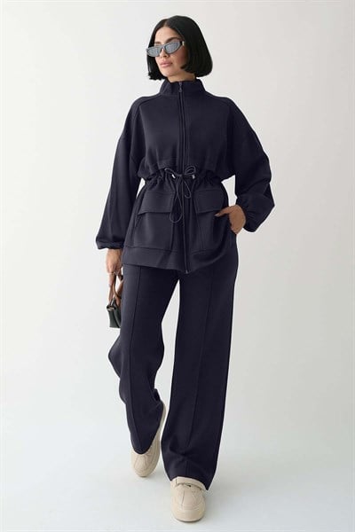 Çift Cep Biyeli Antrasit Oyşo Takım