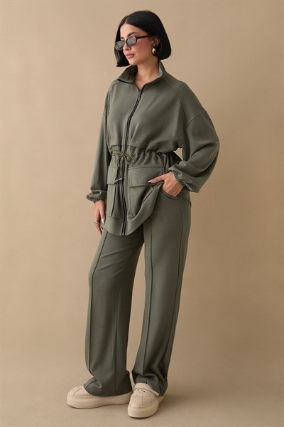 Çift Cep Biyeli Haki Oyşo Takım