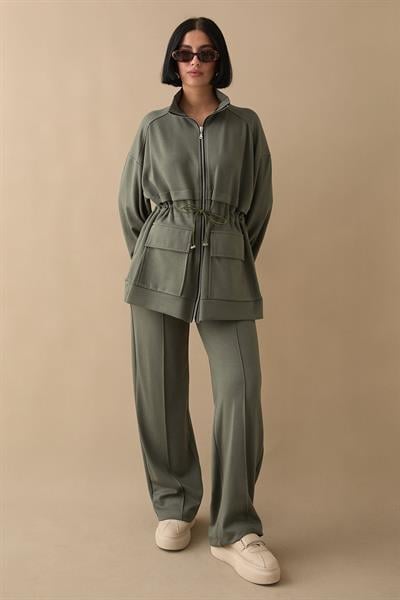 Çift Cep Biyeli Haki Oyşo Takım