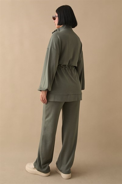 Çift Cep Biyeli Haki Oyşo Takım