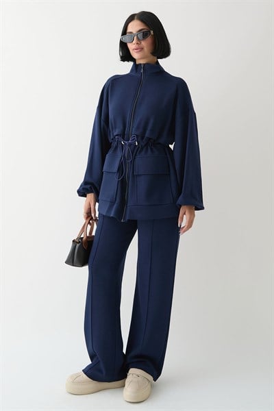 Çift Cep Biyeli Lacivert Oyşo Takım